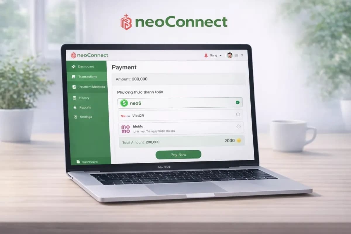 neoConnect payment orchestration dashboard